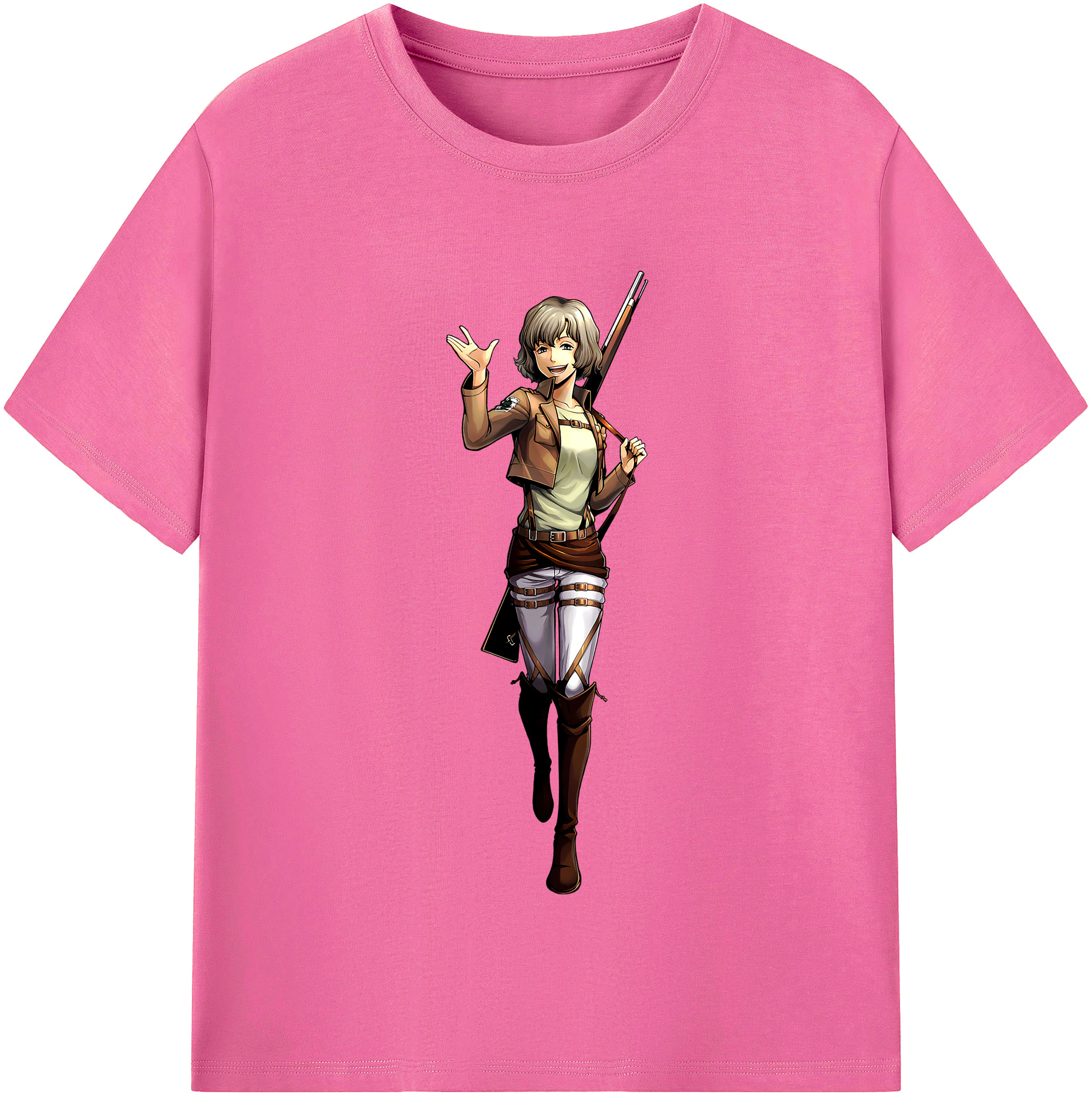 （画像用） 進撃の巨人 ヒツチ Attack on Titan Hitch レディースカジュアルプリントTシャツ（綿100％）